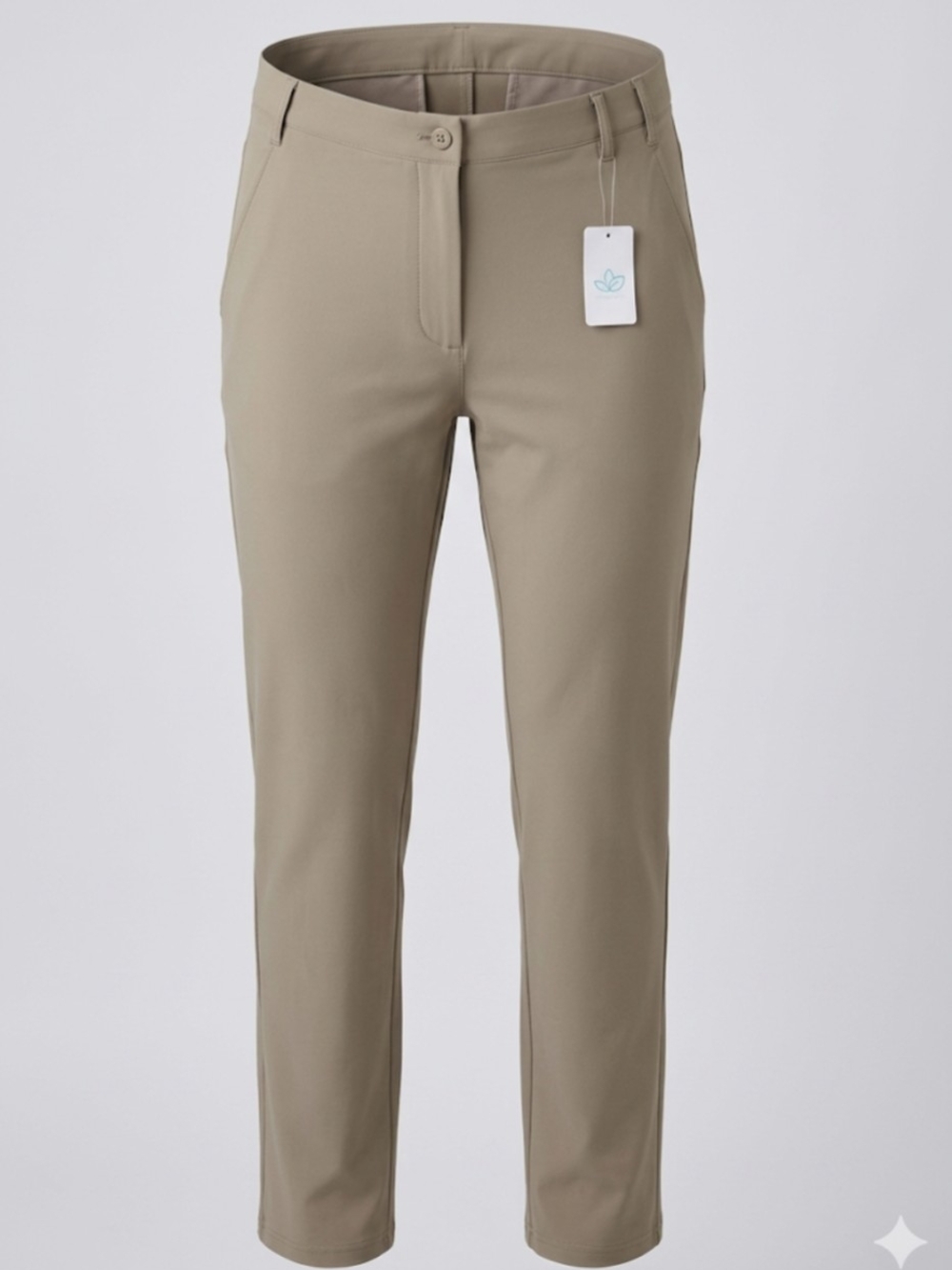 Straight Leg Women's Pants in Taupe Size XXL